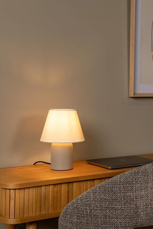 Lucide MACIA - Lampe de table - 1xE14 - Crème - ambiance 1
